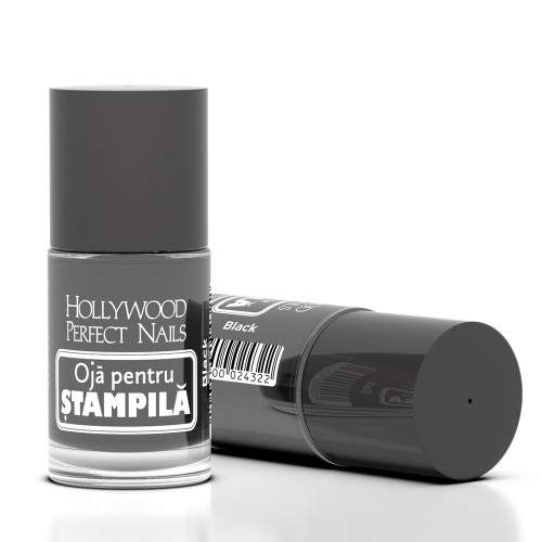 Oja Stampila Matrita Black Hollywood Perfect Nails HOLLYWOOD PERFECT NAILS Acasa
